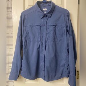REI Women’s Lightweight Blue Shirt Jacket Size Large
